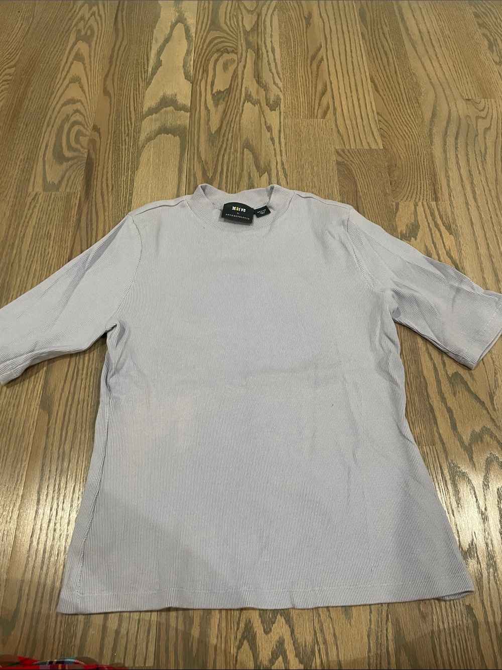 Maeve Lavender Long Sleeve Ribbed Tee